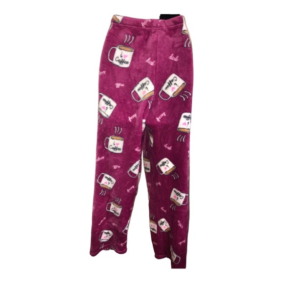 Dark red cozy coffee theme sequin printed‎ loungewear pajama pants size XL new - Picture 15 of 17